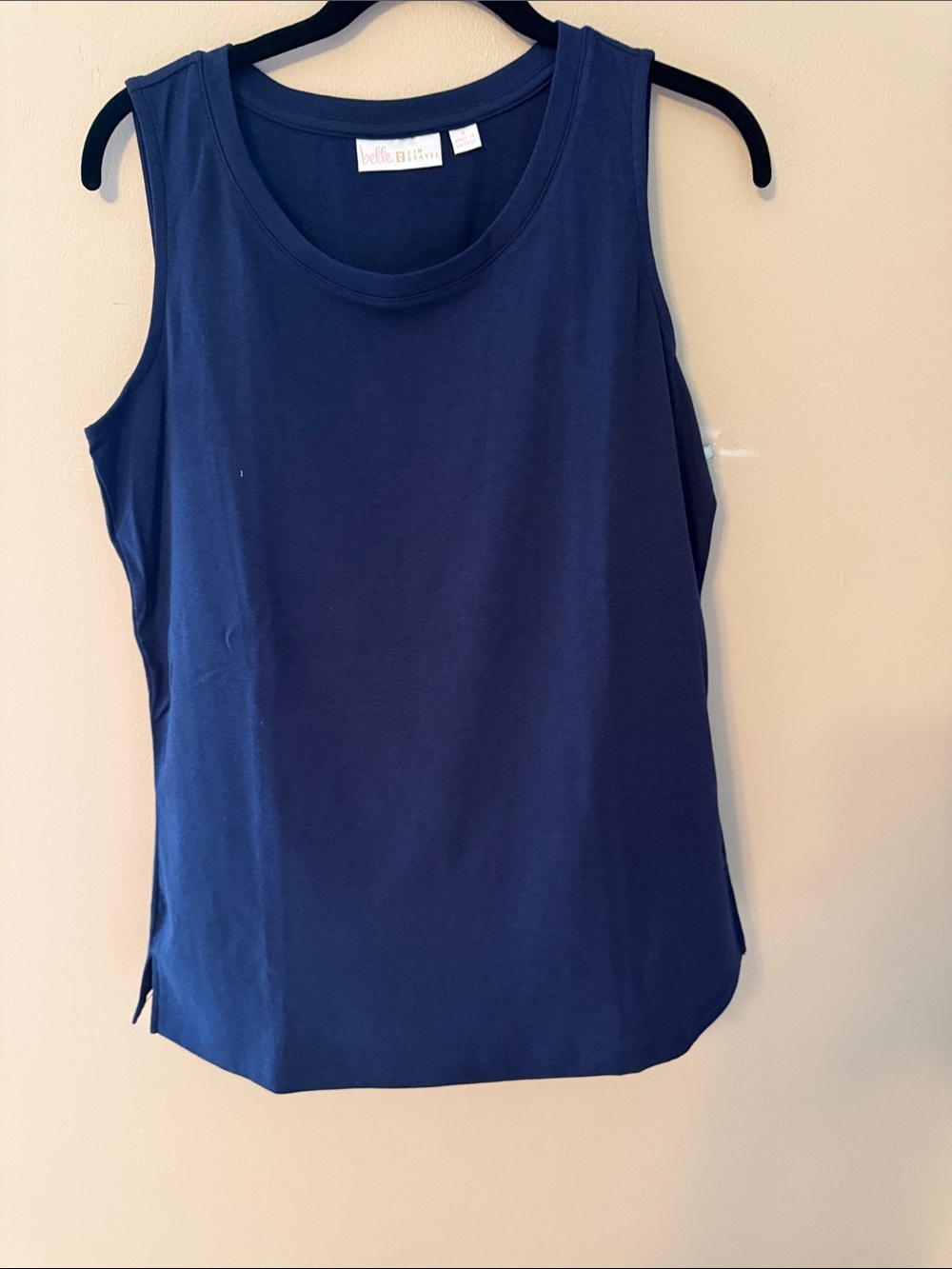 Belle by Kim Gravel Navy Sleeveless Scoop Neck Tank